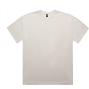 A light grey t-shirt with a classic fit, featuring a logo on the label. It has short sleeves and a round neckline.