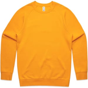 An orange jumper with long sleeves. The product features a brand logo.