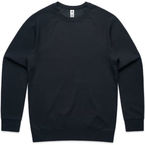 A black jumper with a crew neckline and long sleeves. It features a logo on the interior label.