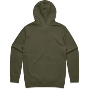 A green hoodie with a hood, featuring a plain design and no visible logos or text.