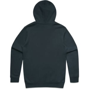 A dark green hoodie with a hood and long sleeves, featuring a smooth back design and no visible logos.
