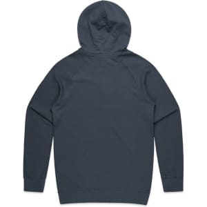 A dark grey hoodie with a hood and long sleeves, featuring a simple design and no visible branding.