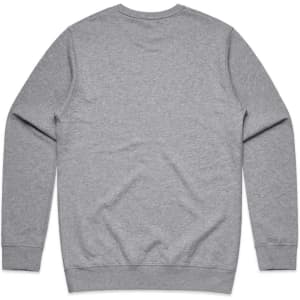 A grey sweater featuring a simple design and long sleeves, with a plain back view.