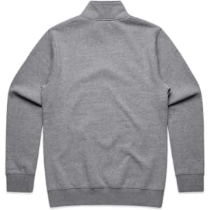 A grey half-zip crew jumper with a simple, unbranded design and a stand-up collar.