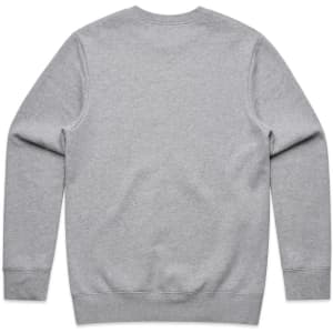 A light grey sweater with long sleeves and a rounded neckline. The back view shows a plain design with no additional details.