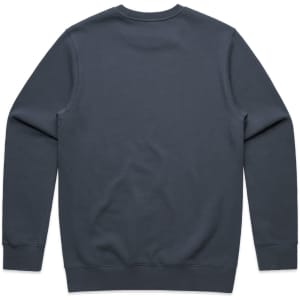 A dark grey jumper with long sleeves, featuring a classic crew neck design and no visible branding.