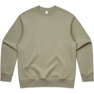A green jumper with a simple design and a logo, made from a comfortable fabric.