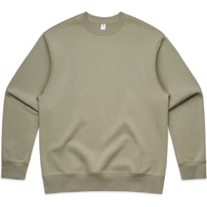 A khaki jumper with a classic crew neck design, featuring a plain style and no visible logos.