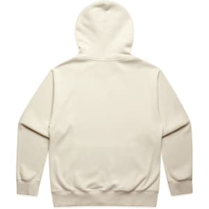 A heavy zip hoodie in a light beige colour, featuring a plain design and a hood.