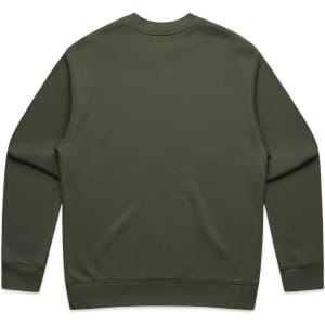 A green sweater with a simple design and a ribbed cuffs and hem, featuring no visible branding.