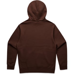 A brown hoodie with a hood, featuring a simple design and no visible text or logos.