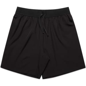 Active Pro Shorts in black, featuring an elastic waistband and drawstring. Includes a logo on one side.