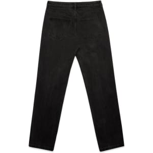 Straight jeans in black with a classic five-pocket design, featuring a waistband and back pockets.
