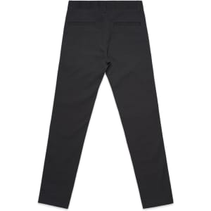 A pair of black slacks with a fitted design, featuring back pockets and no visible branding.