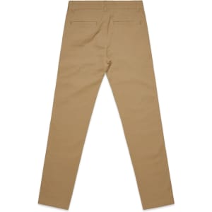 Standard pants in a tan colour, featuring a straight-leg design and two back pockets. Includes branding.