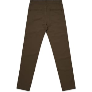 Standard pants in olive green, featuring a back view with pockets and a fitted design. Includes a logo detail.