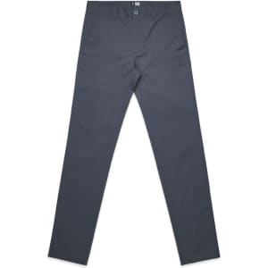 Standard pants in a dark grey colour. They feature a button closure and pockets, with a subtle logo present.