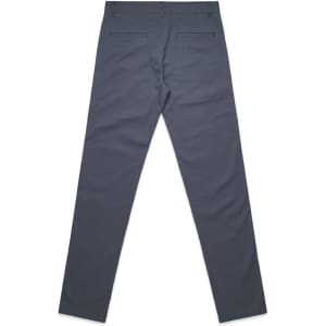 Standard pants in grey, featuring a straight leg cut and back pockets. The image displays the rear view of the trousers.