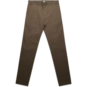Standard pants in a muted olive green colour, featuring a straight leg design and basic pockets.