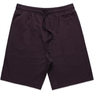 Dark purple sports shorts featuring an elastic waistband and drawstring. The shorts have a minimalist design.