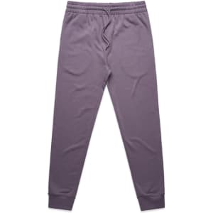 Premium track pants in a soft grey colour with an elasticated waistband and ankle cuffs. Features a branding logo.