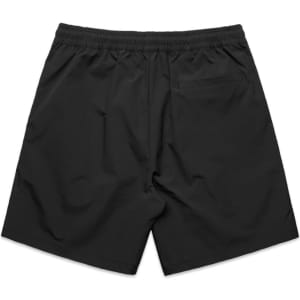 Active training shorts in black with an elastic waistband and a single back pocket. Features a logo branding.