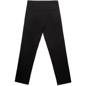 Straight pants in black, featuring a sleek design with pockets on the back and a logo.