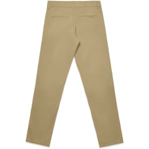 Straight pants in a light khaki colour, featuring a simple back design and two rear pockets.