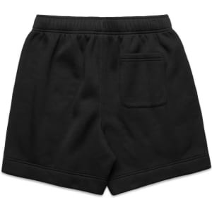 Black Relax Track Shorts with a back pocket, featuring an elasticated waistband and a casual design.