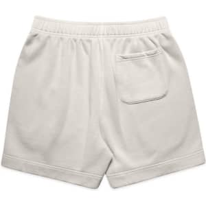 Light grey track shorts featuring a back pocket and an elastic waistband. The shorts have a relaxed fit.