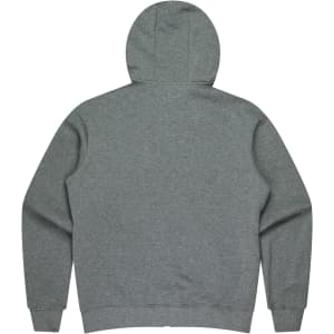 A grey kids' hoodie with a hood and long sleeves, featuring a plain back design.