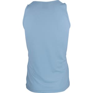 A light blue men's singlet with a smooth texture and a simple back design, featuring a logo.