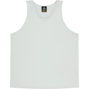 A light green singlet featuring a branding logo, suitable for casual wear.