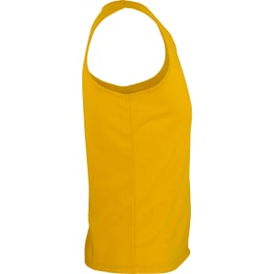 A yellow men's singlet featuring a classic sleeveless design. It has a simple and smooth texture.