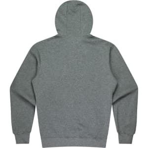 A grey men's hoodie with a hood and long sleeves, featuring a plain back design.