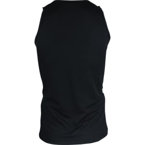A black men's singlet displayed from the back, featuring a simple design with no visible branding.