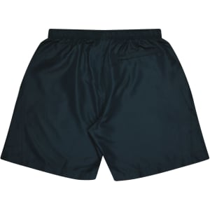 PONGEE SHORT KIDS SHORTS in dark green, featuring an elastic waistband and a back pocket. Includes a logo.