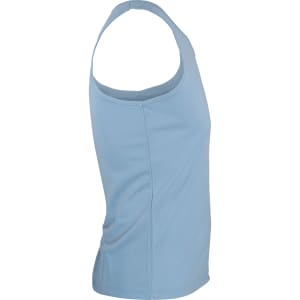A light blue men's singlet featuring a simple design and a branding logo on the side.