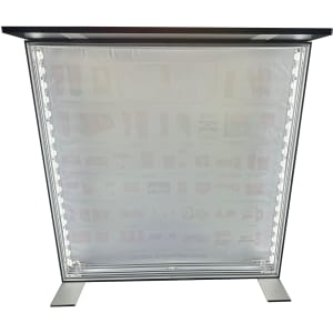 A light box table with a silver frame, illuminated edges, and a translucent display surface, measuring 1000mm x 1000mm.