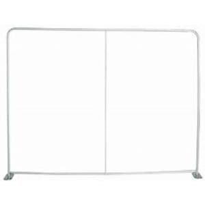 A silver tension fabric display frame with a straight design, measuring 2950mm x 2210mm.