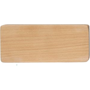 A wooden cutting board with a smooth surface and rounded edges, featuring a light natural wood finish.