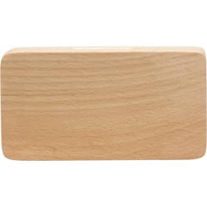 A natural wood rectangular block with smooth edges, featuring a light wood grain and a simple, uncoated finish.