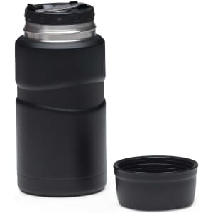 A black 750ml food jar with a twist-off lid, featuring a textured grip and a separate inner container.
