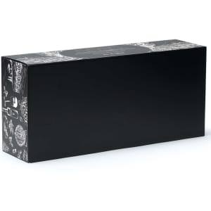 A black gift box featuring illustrations related to wine tasting, with a logo on the front.