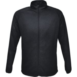 A men's lightweight fleece zip-through jacket in black, featuring a full zip and a stand-up collar.