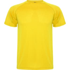 A yellow Montecarlo T-Shirt featuring a classic short-sleeve design and a logo.