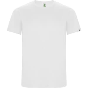 A plain white Imola T-Shirt with a subtly branded logo on the sleeve.