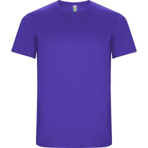 A purple Imola T-Shirt featuring a crew neckline and a simple design, with branding on the sleeve.
