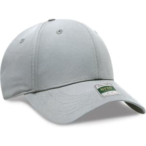 A light grey six-panel cap with a curved brim and a logo on the front. Perfect for casual wear.