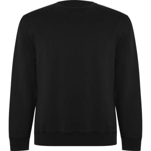 A black Batian sweatshirt with a crew neckline and long sleeves. It features a simple design and a brand logo.